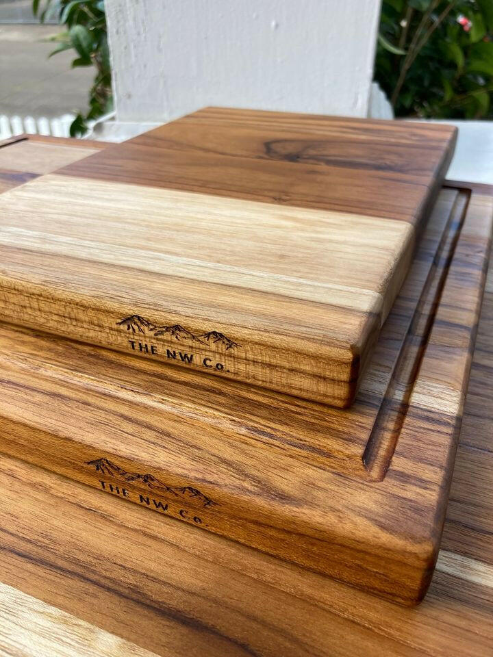 teak cutting boards, artisan wood cutting boards, handmade cutting boards oregon