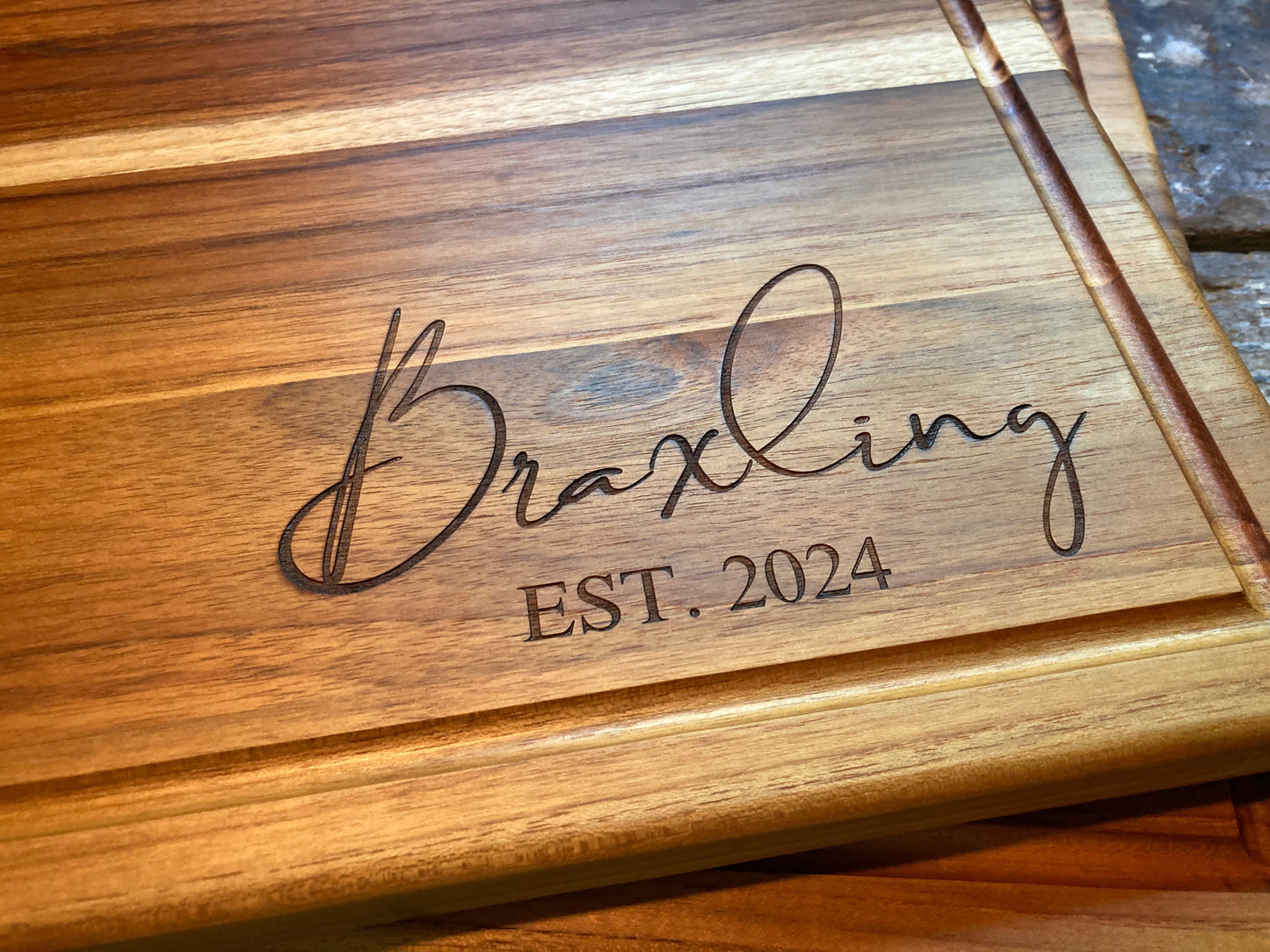 Engraved Teak Cutting Board