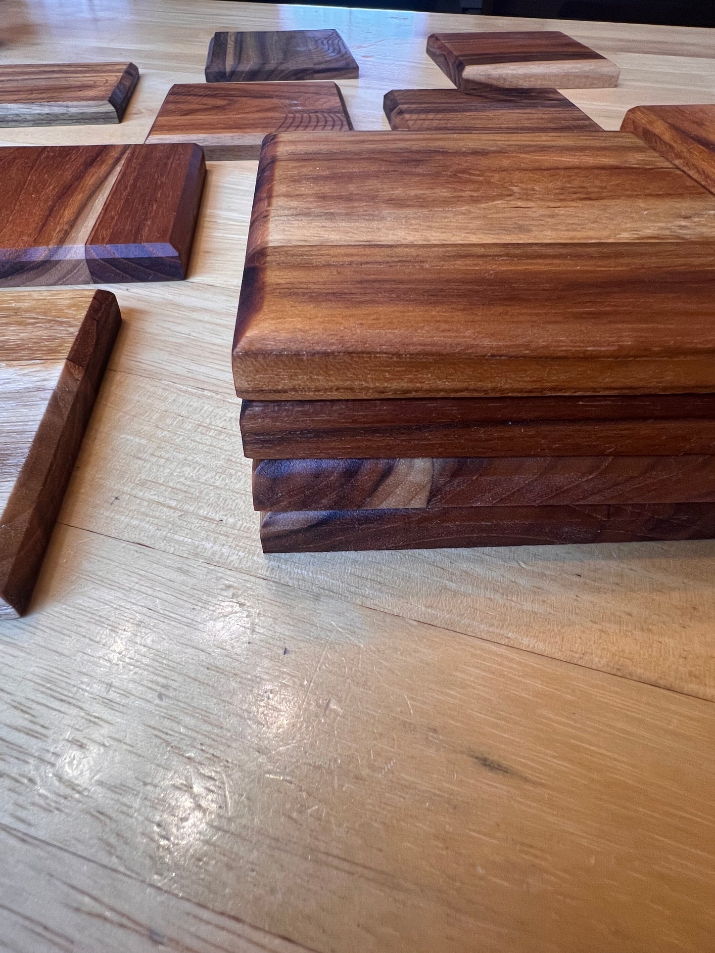 Teak Wood Coasters – Handmade Artisan Wood Coaster Set