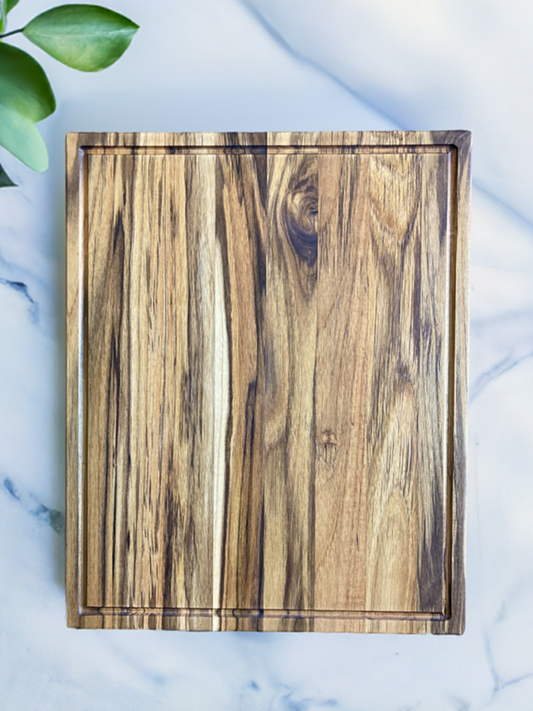 Handmade Teak Cutting Board with Juice Groove