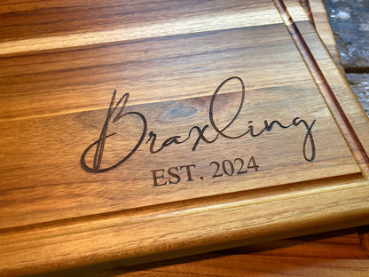 Engraved Teak Cutting Board