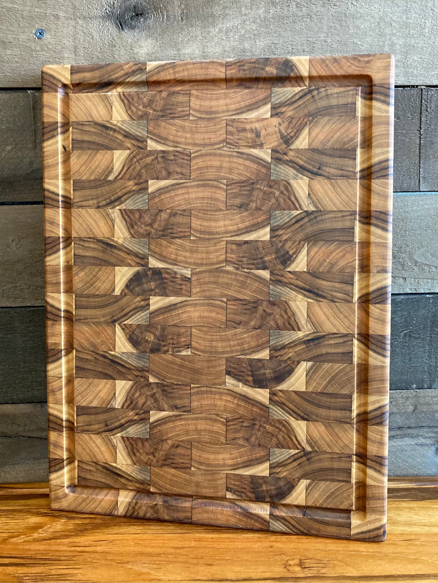 Walnut End Grain Cutting Board with handles