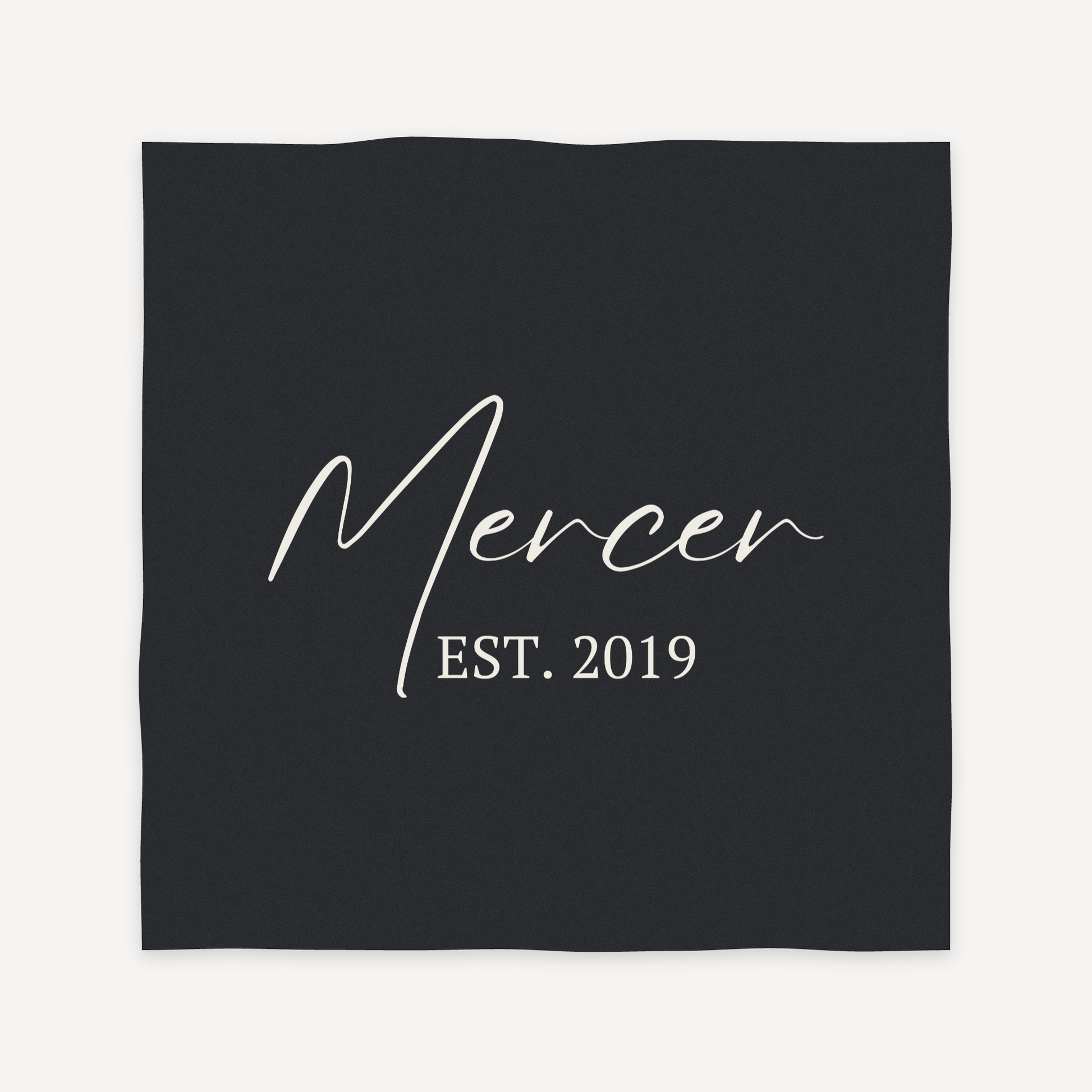 Script engraving layout preview for a personalized slate coaster
