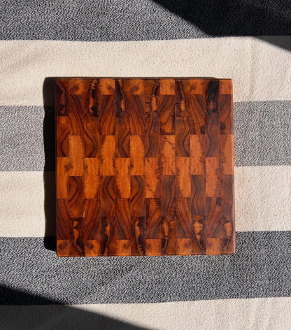 12x12 teak end grain butcher block handmade in Oregon